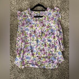 Multi color floral tank blouse
